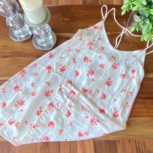 Soft White Dress With Pink Flowers